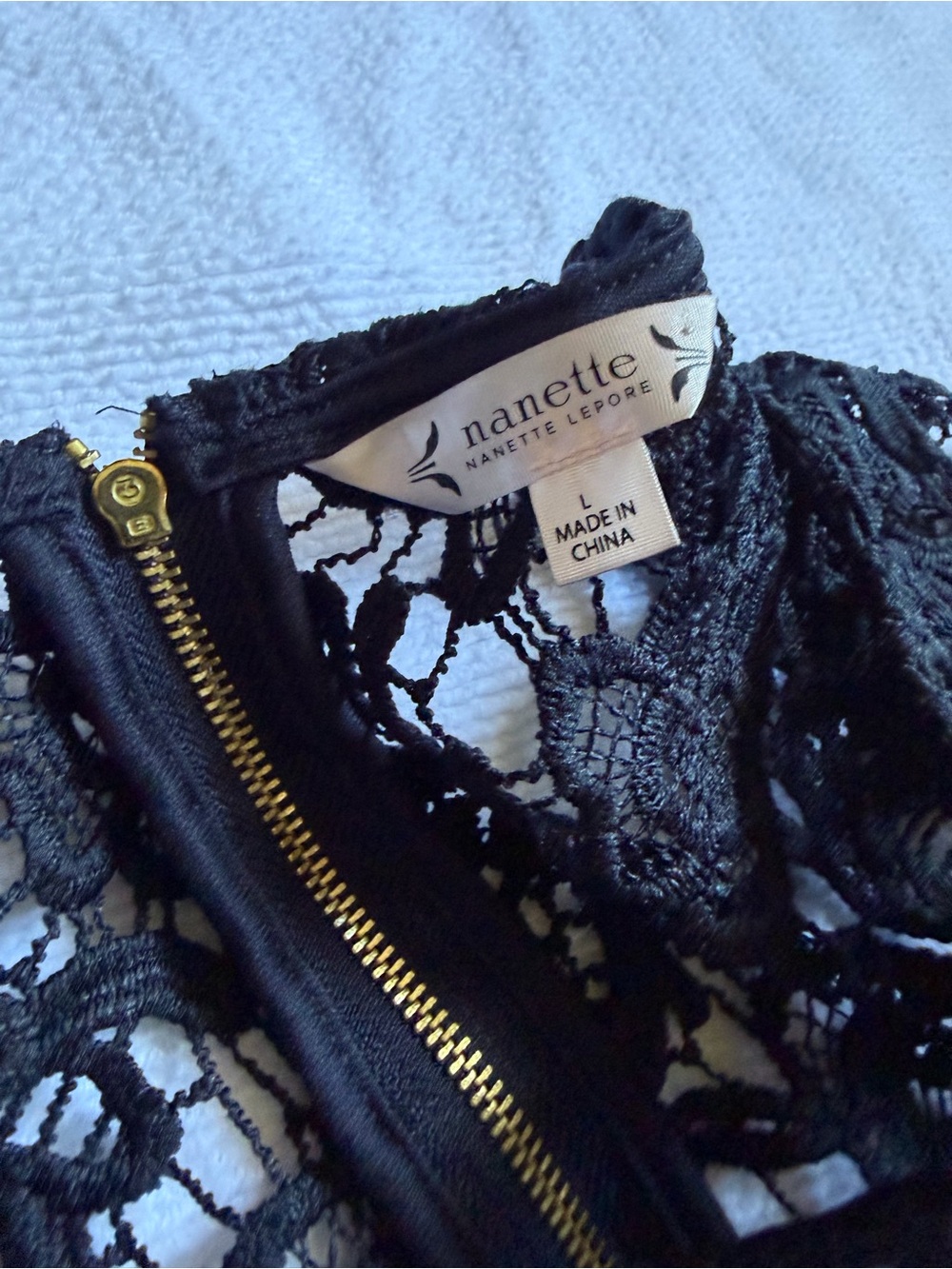 Nannette Black Lace Bralette with Gold Zipper